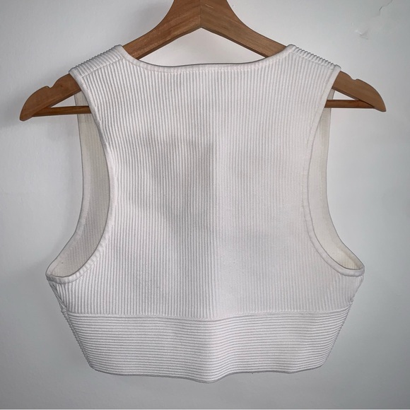 Aritzia Babaton Sculpt Knit Deep V Tank in White - Picture 2 of 4